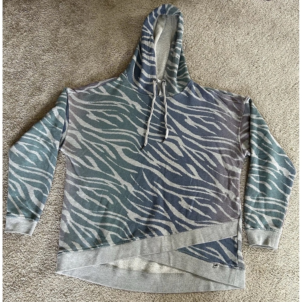 Seven7 Hoodie Sweatshirt Ombre Zebra Print Hooded Pullover Women's Large